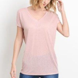 Women's Rose Colored Sensual Deep Open Criss Cross